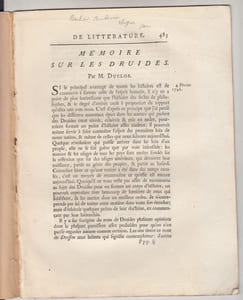 Mémoire sur les Druides (T. XIX, 1753)