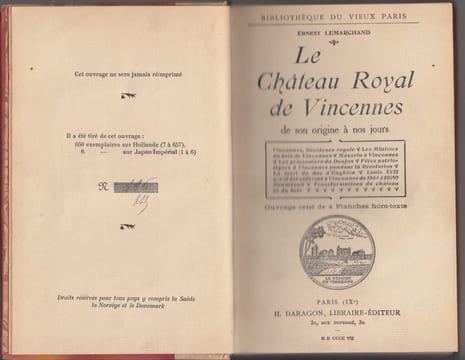 Le Chateau de Vincennes, de son origine à nos jours.. LEMARCHAND (Ernest)