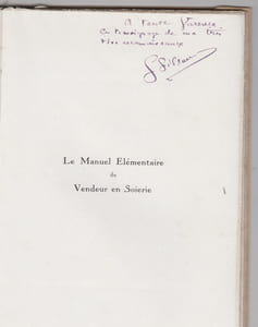 Le Manuel elementaire du vendeur en soierie.Ouvrage orné de photos en noir H.T.
