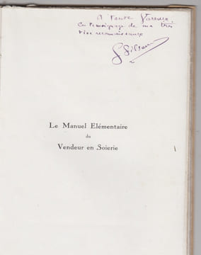 Le Manuel elementaire du vendeur en soierie.Ouvrage orné de photos en noir H.T.. GILONNE Georges.