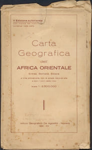 CARTA GEOGRAFICA DELL' AFRICA ORIENTALE (Eritrea, Somalia, Abissinia "Etiopia")