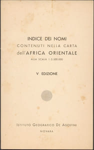 CARTA GEOGRAFICA DELL' AFRICA ORIENTALE (Eritrea, Somalia, Abissinia "Etiopia")