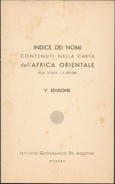 CARTA GEOGRAFICA DELL' AFRICA ORIENTALE (Eritrea, Somalia, Abissinia "Etiopia"). Anonyme