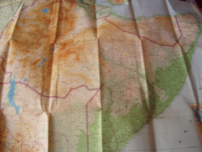 CARTA GEOGRAFICA DELL' AFRICA ORIENTALE (Eritrea, Somalia, Abissinia "Etiopia")