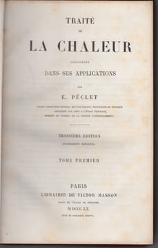 Traité de la chaleur considérée dans ses applications. PECLET (E.)