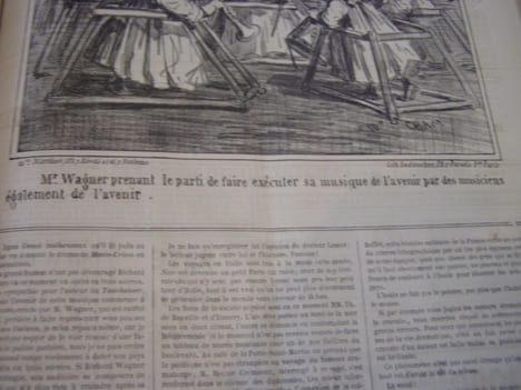 Wagner caricature - Lithographie -Portrait-charge. Cham, (Pseud. d' Amédée Charles Henri de Noé) Le Charivari.