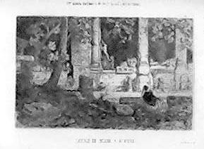 TEMPLE DE DIANE A NISMES. LAURENS J.-B.(GRAVURE) 