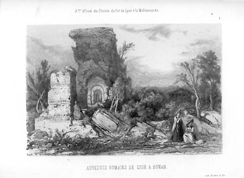 AQUEDUCS ROMAINS DE LYON A BONAN. LAURENS J.-B.(GRAVURE) 
