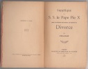 Supplique a S.S. le Pape Pie X pour la reforme des canons en matiere de Divorce. PELADAN, Josephin (1859-1918)