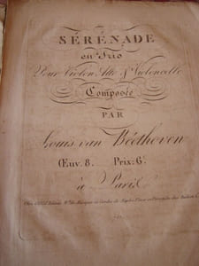 SERENADE EN TRIO pour Violon,Alto et Violoncelle composee par Louis Van Beethoven