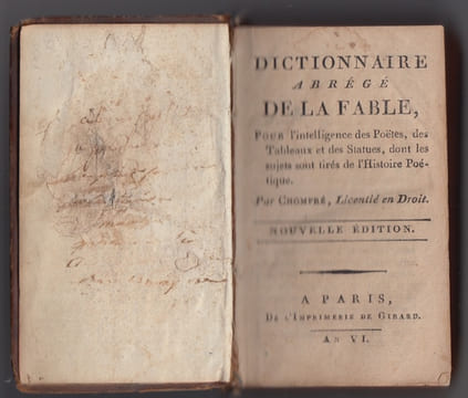 Dictionnaire abrege de la fable pour l'intelligence des poetes, des tableaux & des statues, dont les sujets sont tires de l'histoire poetique.. ...