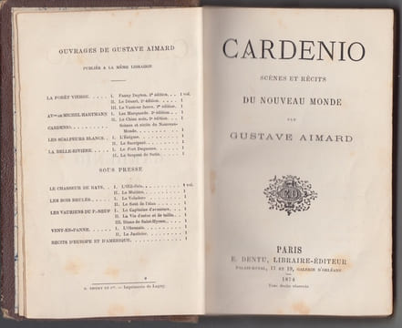 CARDENIO - scènes et rècits du Nouveau Monde . AIMARD Gustave