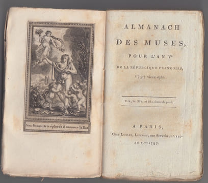 Almanach des Muses pour l' an Ve de la Republique Francaise,1797 (vieux style) . Almanach des Muses