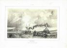 Vue du port de Boulogne LITHOGRAPHIE. ISABEY, LOUIS GABRIEL EUGENE