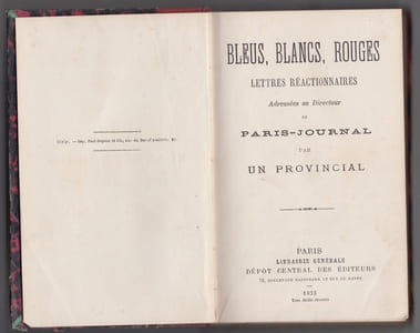 Bleus, Blancs, rouges. Lettres réactionnaires adressées au Directeur de Paris-Journal par un Provincial