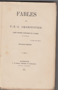 Fables, par F.-E. Charpentier,... Nouvelle edition.