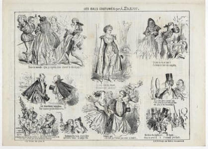 LES BALS COSTUMES nouveau pantheon charivarique- Lithographie