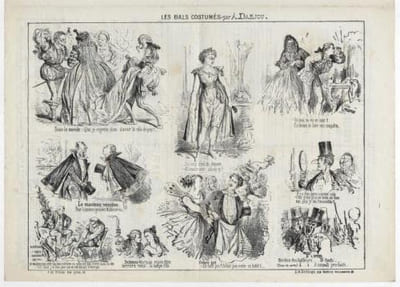 LES BALS COSTUMES nouveau pantheon charivarique- Lithographie