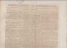 gazette nationale ou le moniteur universel,10 decembre 1808,Un journal , 29,5 x 45,5 cm , de 4 pages .. Gazette Nationale ou le Moniteur Universel