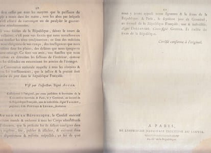 Décret de la Convention nationale, du 2.e jour de germinal, an 2.e de la république française, une & indivisible, contenant une proclamation de la Convention nationale au peuple français.Decret de la CONVENTION NATIONALE N° 2255,23 mars 1794, PROCLAMATION DE LA CONVENTION NATIONALE