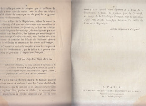 Décret de la Convention nationale, du 2.e jour de germinal, an 2.e de la république française, une & indivisible, contenant une proclamation de la ...