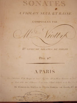 6 (six) sonates a violon seul et basse relié avec Viotti,6 (six) sonates a violon seul et basse. BRUNI Antonio Bartolomeo, VIOTTI Viotty Giovanni ...