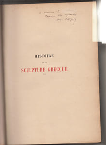 HISTOIRE DE LA SCULPTURE GRECQUE-