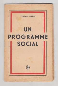 UN PROGRAMME SOCIAL - discours tenu .à ALGER le  10.10.43 .  ADRIEN TEXIER 