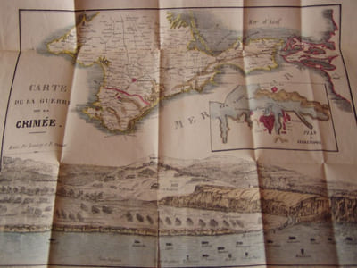 Theatre de la  guerre d’orient,2 cartes coloriées depliantes sous chemise cartonnée Sebastopol crimée,Turquie