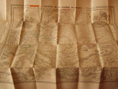 Theatre de la  guerre d’orient,2 cartes coloriées depliantes sous chemise cartonnée Sebastopol crimée,Turquie