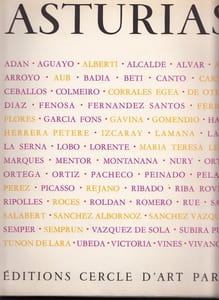ASTURIAS ,oeuvre collective d'un groupe d'artistes éspagnols , peintres, sculpteurs, écrivains, poétes,44 Lithographies a fond teinté (Fernand Chenot) dont une en frontispice signée Picasso.