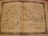 BRION DE LA TOUR  L . carte coloriée encadréed'une belle bordure gravée, Partie du Roussillon et du Languedoc (45) DESNOS 1757,,pliure mediane jaunie, ...