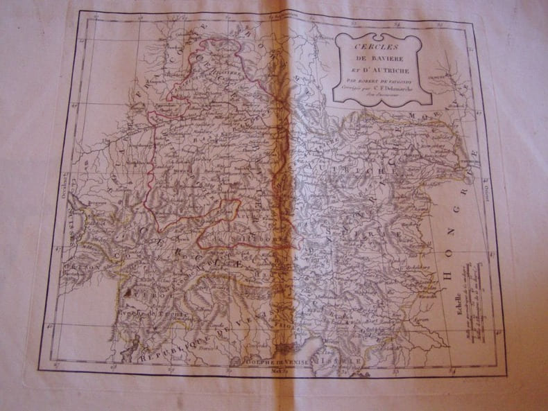CARTE GEOGRAPHIQUE::Cercles de Baviere et d'Autriche . Vaugondy, Robert de, Didier - Delamarche, Charles Francois