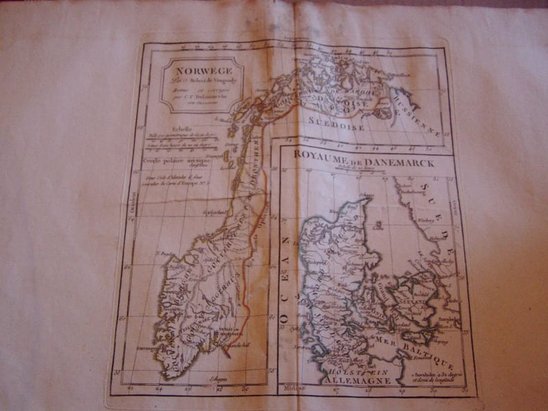 CARTE GEOGRAPHIQUE: Norwege / Royaume de Danemarck. Vaugondy, Robert de, Didier - Delamarche, Charles Francois