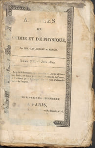 Annales de Chimie et de Physique. 1822 - Volume 1 : Tome 20 ,incomplet ,3 fascicules : juin,juillet,aout 