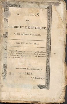 Annales de Chimie et de Physique. 1822 - Volume 1 : Tome 20 ,incomplet ,3 fascicules : juin,juillet,aout . ARAGO ; GAY-LUSSAC ; FARADAY ; LAPLACE ; ...