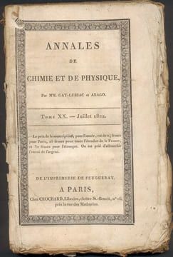 Annales de Chimie et de Physique. 1822 - Volume 1 : Tome 20 ,incomplet ,3 fascicules : juin,juillet,aout . ARAGO ; GAY-LUSSAC ; FARADAY ; LAPLACE ; ...