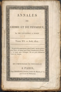 Annales de Chimie et de Physique. 1822 - Volume 1 : Tome 20 ,incomplet ,3 fascicules : juin,juillet,aout 