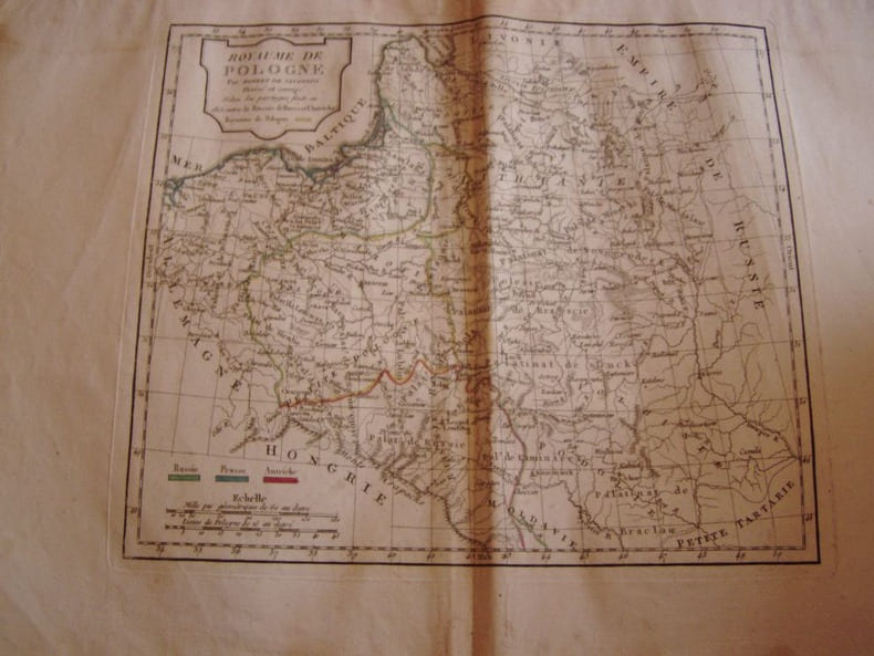 CARTE GEOGRAPHIQUE: ROYAUME DE POLOGNE 1812. Vaugondy, Robert de, Didier - Delamarche, Charles Francois