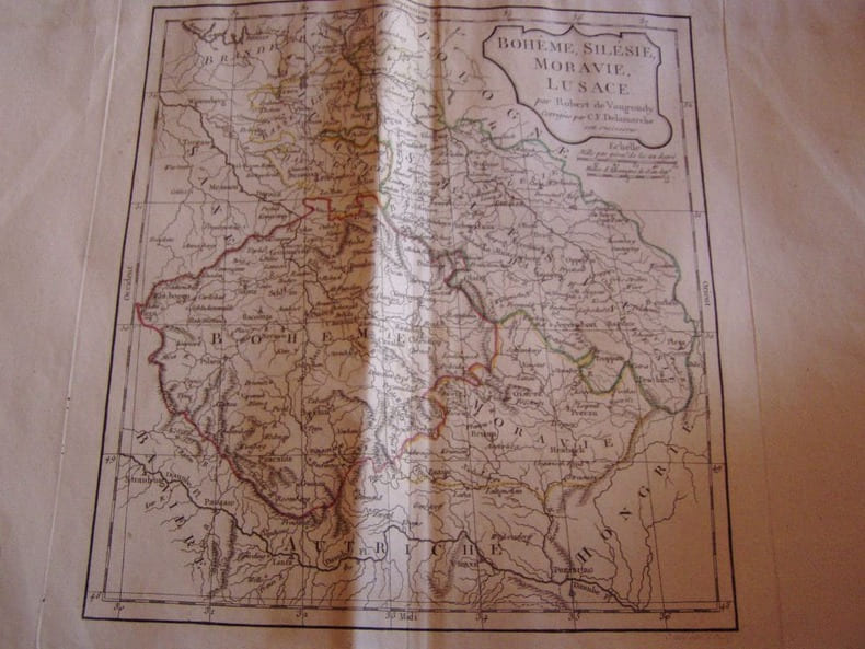 CARTE GEOGRAPHIQUE: BOHEME SILESIE Moravie lusace. Vaugondy, Robert de, Didier - Delamarche, Charles Francois
