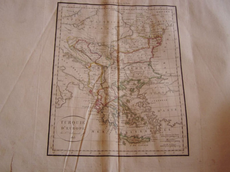 CARTE GEOGRAPHIQUE: TURQUIE D’Europe (Grece). Vaugondy, Robert de, Didier - Delamarche, Charles Francois