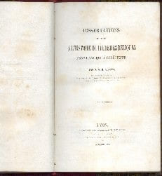 Histoire civile et religieuse de Grasse pendant la révolution.Lettre préface de Monseigneur Latty évêque de Chalons.,envoi autographe auteur, relié avec Vercingétorix et César à Gergovia chez les Arvernes, mémoire où sont exposées et résolues, d'après de récentes découvertes, les questions relatives à cet épisode de l'histoire d'Auvergne, par P.-P. Mathieu,relié avec J -G -Honoré Greppo Dissertations relatives à l'histoire du culte des reliques dans l'Antiquité chrétienne,Lyon : Imprimerie d'Antoine Perisse, 1842.(94 p.) Sont abordées ici les sources de l'usage des cierges et des lampes, les reliques profanes dans le paganisme, chez les grecs et les romains.,relié avec Barraud, Pierre-Constant (1801-1874)Des bagues à toutes les époques : et en particulier de l'anneau des évêques et des abbés Paris : Derache, 1864 (228 p.) : fig. ;