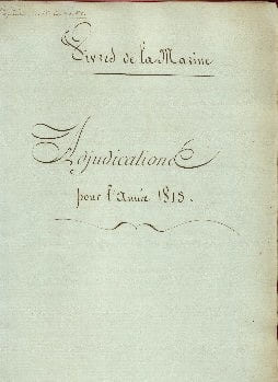 Vivres de la Marine - Adjudications pour l’année 1813. (Administration de la Marine Service des Vivres)