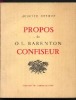 Propos de O. -L. Barenton, confiseur, ancien élève de l'École Polytechnique. Préface de Pierre Brisson.. DETOEUF (Auguste). 