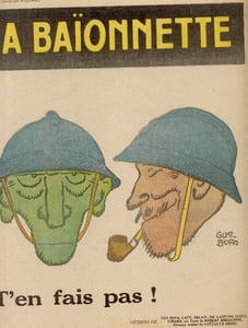 La Baïonnette (N° 72) - Chez eux. Dessins de Paul IRIBE, LÉANDRE, de GASTYNE, GENTY, LE QUESNE, LEROY, VILLEMOT, etc. Texte de Marcel HERVIEU. [Revue hebdomadaire, paraissant le Jeudi. Gérant: F. TINESSE.]