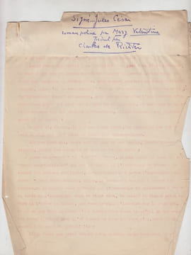 Signé Jules Cesar,TAPUSCRIT Original de Charles de Richter, signé Jules Cesar, Roman policier sur la Résistance, inédit.- provenance archives Charles ...