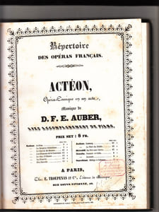 Acteon: Opera comique en un acte,avec accompagnement de piano