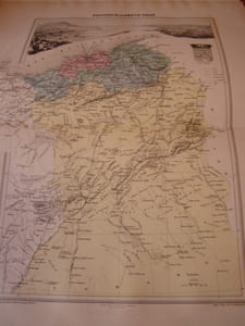 CARTE GEOGRAPHIQUE PROVINCE D'ORAN, D'après la carte de Cassini , du dépot de la guerre , des ponts et chaussées et de la marine par M. VUILLEMIN.