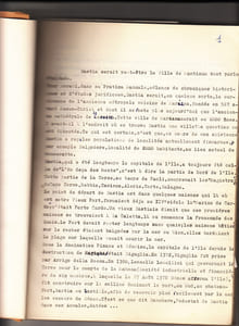 Quelques notes sur Bastia ,tapuscrit original avec corrections manuscrites ; non signé