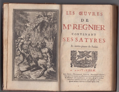 LES OEUVRES DE Mr. REGNIER contenant ses satyres et autres piéces de poésie . REGNIER - Mathurin Régnier